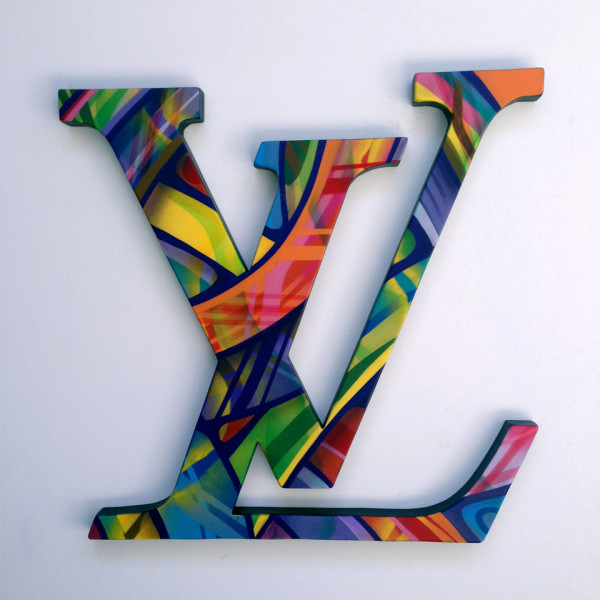 LV Shaped Letters created by Apexer with artwork sprayed on