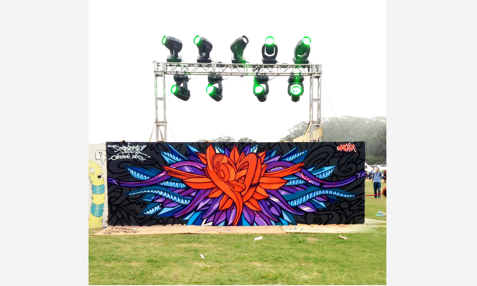 Mural created by Apexer at Outsidelands Music Festival, San Francisco, 2013
