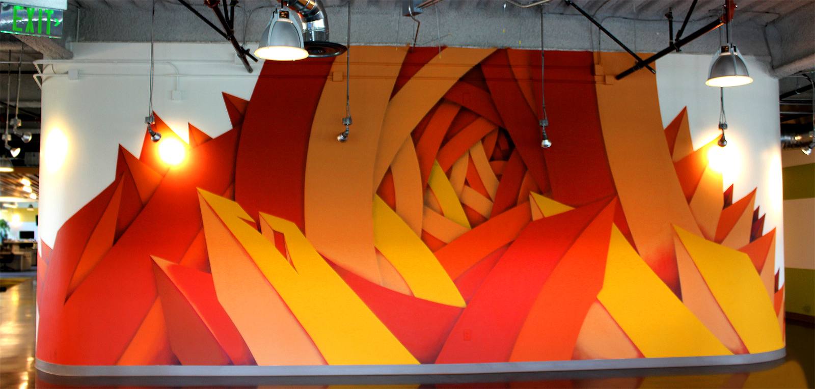 Apexer was commissioned to create a monochromatic mural for their San Francisco office